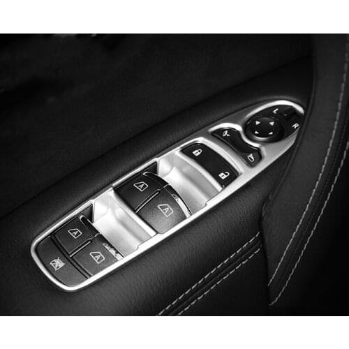 Car Door Armrest Window Lifter Switch Buttons Decoration Frame Cover Trim for Nissan Patrol Y62 2016 2017 2018 2019