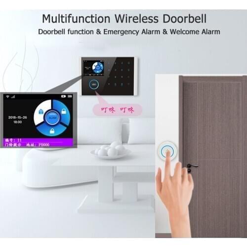 White Wireless Doorbell Door Bell Button for Home Security Alarm System 433MHz Alarm System Door Bell Detector Induction Alarm