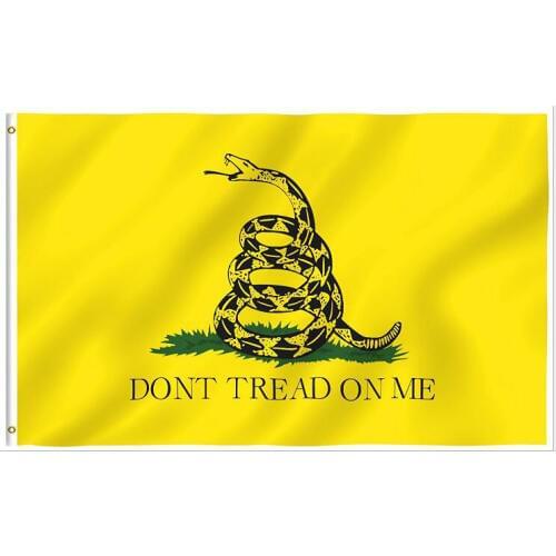Free shipping xvggdg 3x5 Feet Durable polyester printing Gadsden flag snake "don't tread on me" decorative flag