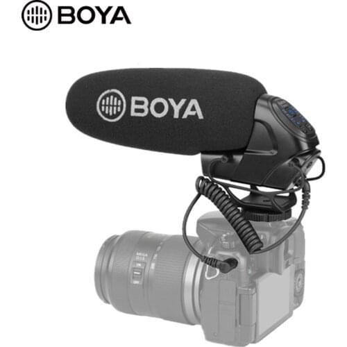 BOYA BY-BM3032 on-Camera Shotgun Microphone Gain 3 Step High Pass Filter Video Recording Mic for DSLR Camcorder Audio Recorder