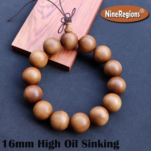 16mm Genuine Natural Sandalwood of Mysore India beads bracelet rich oil High-density Strong milk aroma hand ornaments gift lady
