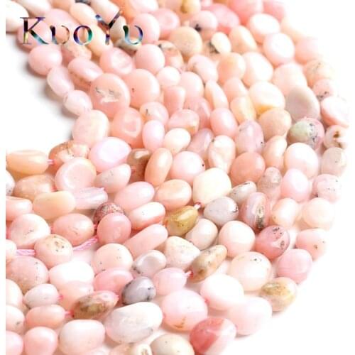 6-8mm Natural Irregular Pink Opal Stone Beads Loose Spacer Beads For Jewelry Making DIY Bracelet Necklace 15'Strand/Inches