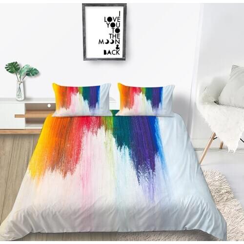Colorful Bedding Set Artistic Fresh Comfortable 3D Duvet Cover Queen King Twin Full Single Double Unique Design Bed Set