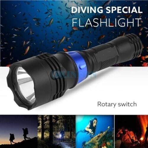 DHL 50PCS Underwater 500M 5000LM XM-L T6 LED Diving Flashlight Waterproof Torch