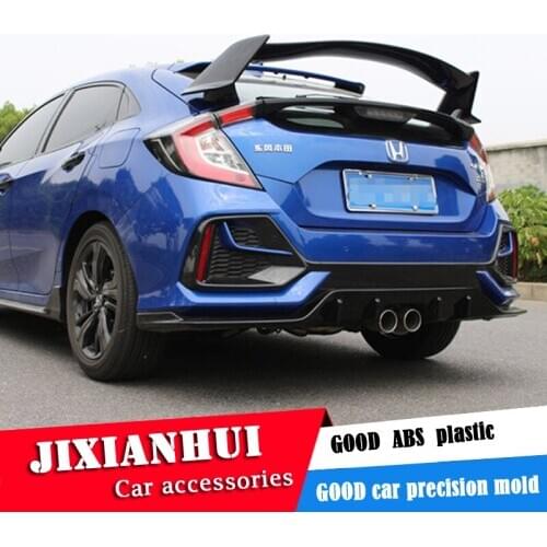 For civic Hatchback Spoiler 2018-2021 Civic T-R Spoiler 3PS ABS Material Car Rear Wing Color Rear Spoiler