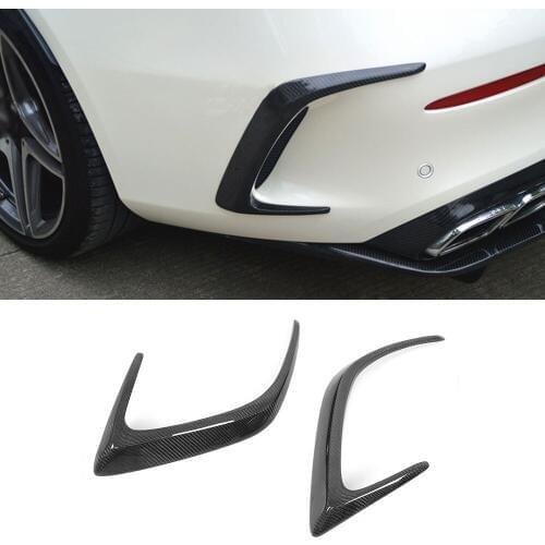 For C Class Carbon Fiber/FRP Black Rear Bumper Trim Side Vents Spoiler for Mercedes Benz W205 C63 AMG C200 C260 C300 Coupe 15-17