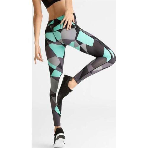 Geometric Patchwork Leggings Workout leggins High Elastic Waist Female Fitness Leggings Women Sportswear Leggings