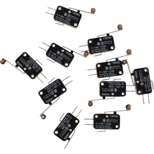 GTBL 10 Pcs Micro Limit Switch Long Hinge Roller Lever Arm Snap Action LOT