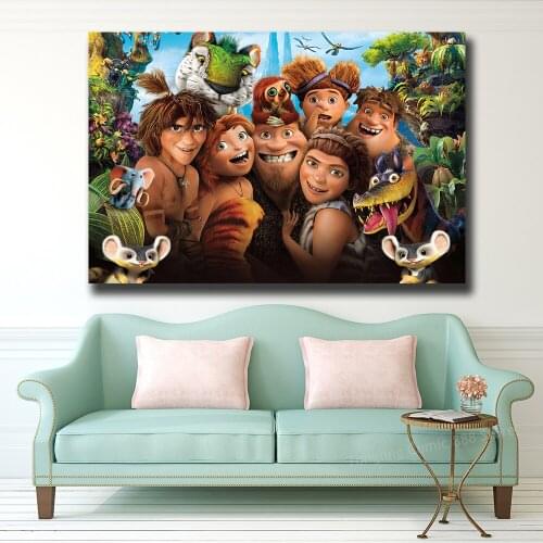 Disney The Croods canvas painting poster retro wall art picture prints baby room children bedroom cartoon home decoration