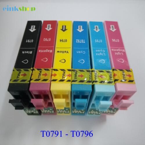 Einkshop T0791 T0796 Ink Cartridge t0791 For Epson Stylus Photo P50 Px660 PX650 PX700W PX710W PX720WD PX730WD 1500 1400 1410