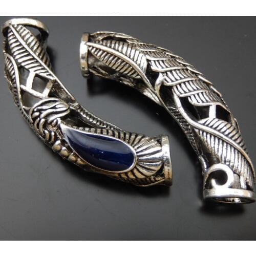 GraceAngie 4Pieces Arc Hollow Pipe Tube Shape Jewelry Making Accessory Connectors Findings Sapphire Gemstone Accessory