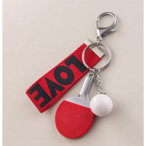 Creative Table Tennis Bat Keychains Cute Keepsake Pendant Car Keyring for Women Girl Bag Airpods Key Chains Phone Charm Gift