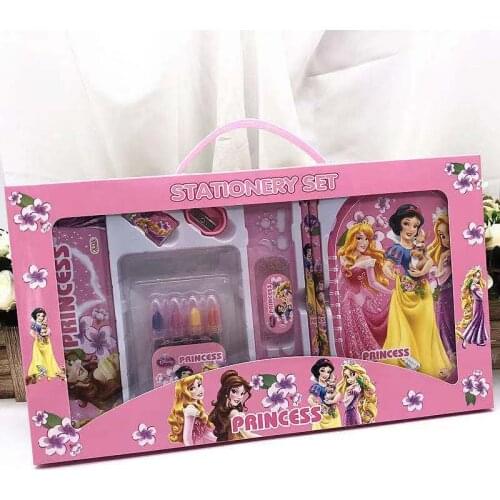 11-piece set Disney Princess Stationery Set Cartoon Stationery Box Cute Painting Book Pencil Bullet Crayon School Supplies Gift
