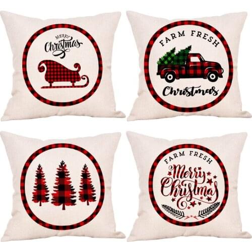 New Foreign Trade Hot Style Christmas Cartoon Waist Pillow Cushion Cover New Year Gifts Pillowcase Home Decore Cushion Cover