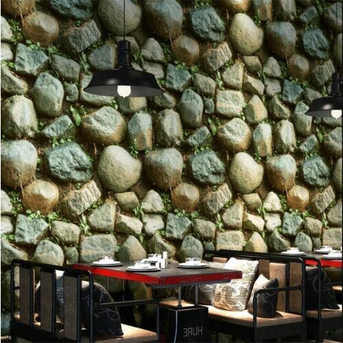 Beibehang Chinese wallpaper stereo 3D retro antique culture stone pattern rock wallpaper restaurant cafe background wallpaper