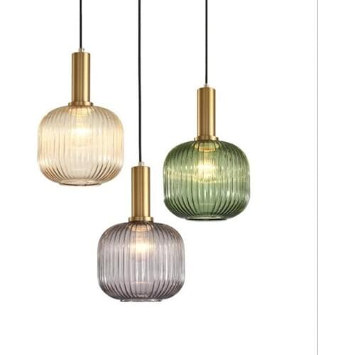 Postmodern Loft Concise Electroplated Glass Pendant Light Art Glass Living Room Bar Kitchen Suspension Lighting Fixtures