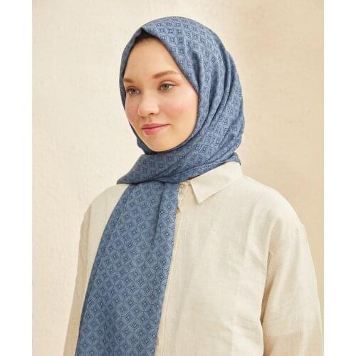 Salland Ruby Indigo Color Shawl Trend Fashion Womens Headscarf Scarf Shawl Scarf Comfortable Use in All Seasons Shawl Easy to Shape Flexible Anti-Wrinkle Quality Cotton Fabric Hijab Clothing Accessory RUBIN-00001