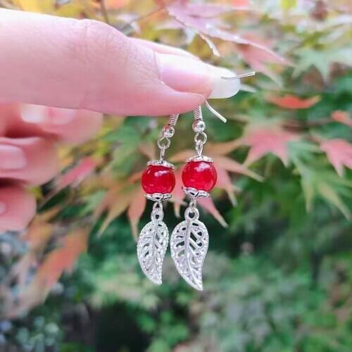 Anime Tian Guan Ci Fu Hua Cheng Red Bead Ear Clip Earring Cosplay Costume Accessories Props Decor Gift