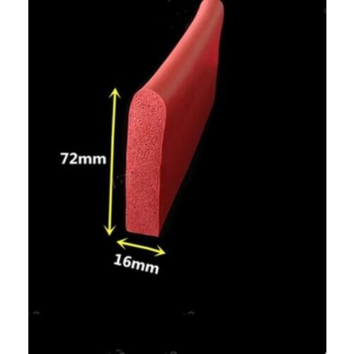 Silicon Foam Sponge Bar Heat Insulation Half Round Hemisphere Rubber Seal Strip Car Machine Sealing Strip 16x72mm Red