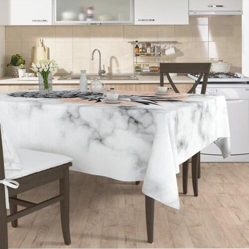 Tablecloth living room kitchen cover runner patterned white pineapple marble patterned micro fabric cover free shipping