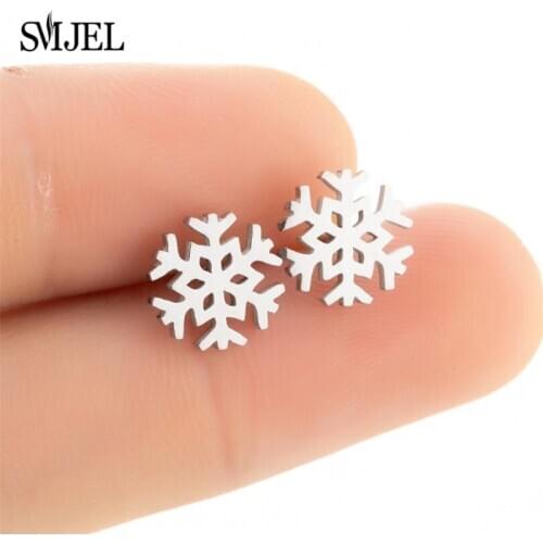 SMJEL 2020 Women Christmas Earring Elk snowflake Christmas Gifts Boucle Earrings Women Kid Accessories Jewelry