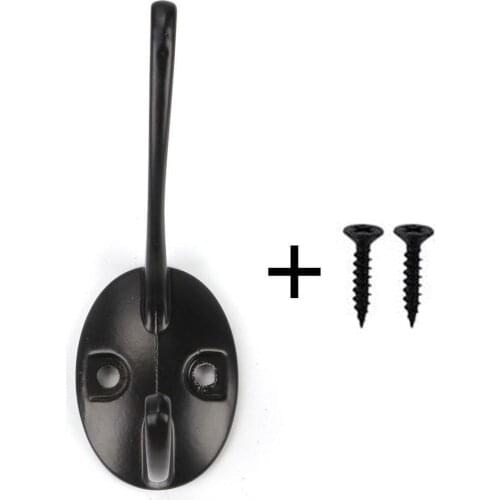 Heavy duty coat hook wall mounted bedroom For hat vintage hardware with double coat screws, 20 hanger black claw I2N5