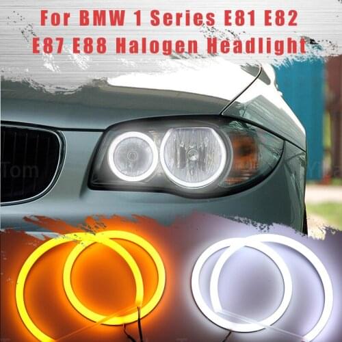 LED SMD Cotton Light Switchback Angel Eye Halo Ring DRL Kit for BMW 1 Series E81 E82 E87 E88 Halogen Headlight