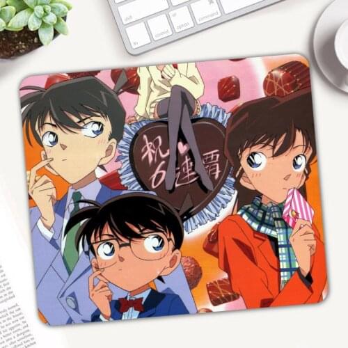 Good Use Small Mouse Pad For Game Rubber Mousepad Detective Conan Case Closed Pattern Mice Mat Home Office Decoration Desk Mat