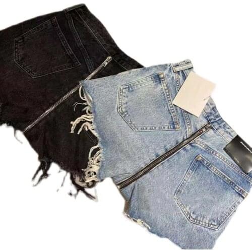 Outdoor Sex Jeans Shorts Women Summer Tassel Zipper Hot Sexy Clothes Denim Trousers Female Blue Black Secret Public Sex Shorts