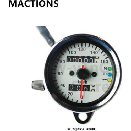 Universal Motorcycle Parts Dual Odometer Speedometer LED Backlight Signal Light