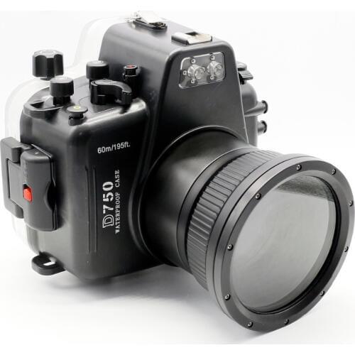 For Nikon D750 Meikon 60m/195ft Waterproof Underwater Housing Diving Camera Case