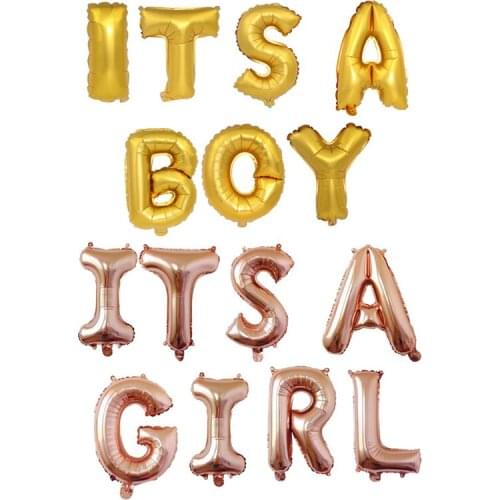 Boy or Girl Baby Gender Secret Balloon Gold SilverRose gold Baby Baptism Party Decoration Arrangement Aluminum Foil Balloon