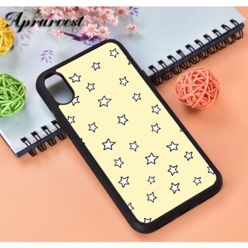 Aprarvest Stars Pattern Yellow Silicone Rubber Phone Case Cover For iPhone 6 6S 7 8 PLUS X XS XR 11 12 MINI PRO MAX