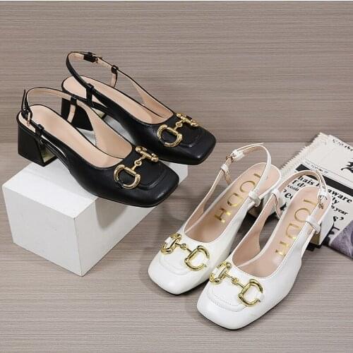 Chunky heels women 2021 black heels tacones blancos tacones de mujer sapatos femininos zapatos de fiesta women shoes sandals