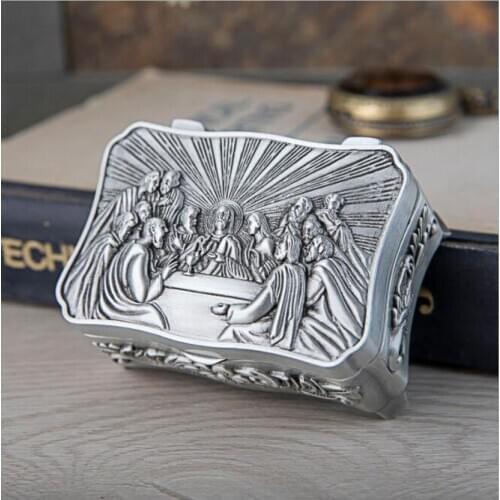 Retro flower caved tin metal jewelry box keepsake souvenir gift box case holder makeup organizer ring box makeup storage Z159