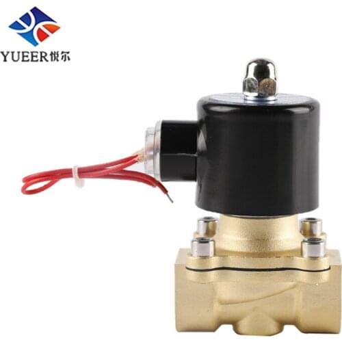 1/2" Brass Water 2 Position 2 Way Solenoid Valve Normally Closed Thread Valves AC220V DC24V