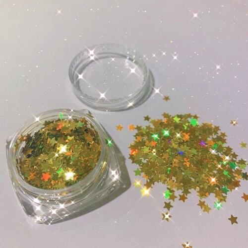 1 Box five-pointed star Nail Art Sequins Flakes Glitter Aluminum Foil Sequins Holographic Glitter Flakes Paillette