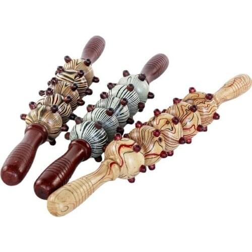 1PCS Wood Massage Stick Roller Massager tool Reflexology Hand Foot Therapy full Sent at random