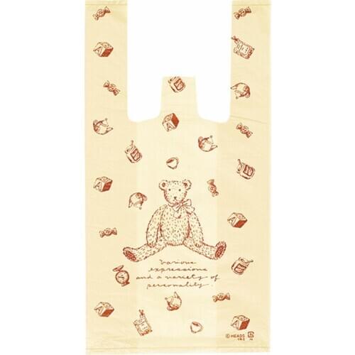 100pcs/pack Cute Bear Plastic Bags Shopping Bag Supermarket Plastic With Handle Biscuits Candy Packaging Convenient For Food