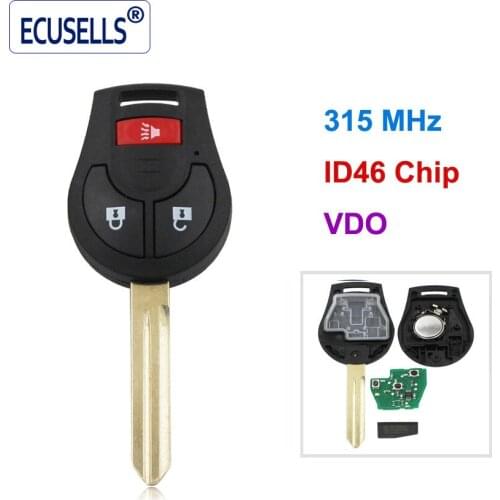 2+1 Buttons Remote Key Fob for Nissan VDO 3 Buttons 315Mhz With id46 Chip