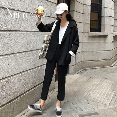 2020 Korean Fashion Casual Women Sets Coat Pants And Camisole Female Sets