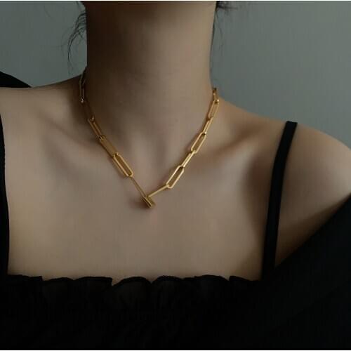 2020 Vintage Women Necklace Punk Metal padlock Chokers Necklaces for Women Goth Jewelry Pin Lock Pendant Necklace Chain Necklace