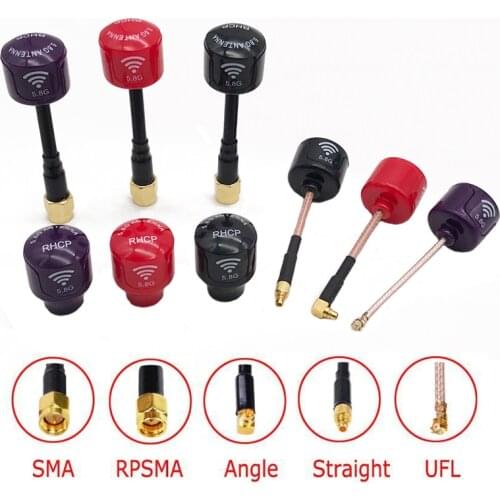 5.8Ghz Lollipop 3dBi RHCP Antenna high gain FPV 5.8G SMA/RP-SMA/MMCX/UFL transmitter micro Antenna for RC FPV Racing Drone