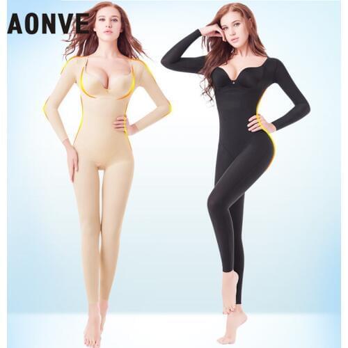 Aonve Modeling Strap Slimming Bodysuit Full Body Shapewear Open Crotch Pulling Arm Legs Shaper Butt Lifter Seamless Girdle