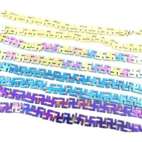 10*10MM Natural Quartz crystal Beautiful A Strand fu word Hematite loose beads making jewelry 15.5 inch H2