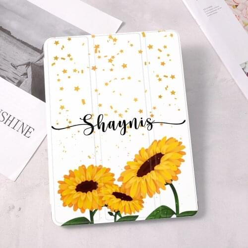 Custom Name For ipad Fresh Flowers For 10.9 inch Air 4 2020 5th 6th 10.2 inch 8th Generation 12.9 inch Pro 2018 Mini 4 5 Cover