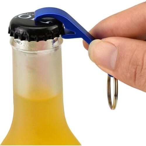 Colorful bottle opener key chain chain portable metal bottle opener summer beverage beer accessories free custom LOGO