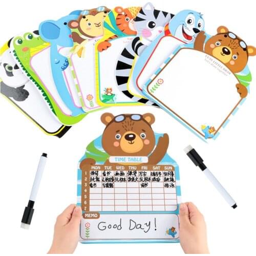 Kids Wooden Early Learning Education Toy Erasable Double-sided Drawing Board Toys Baby Reusable Doodles Coloring Blackboard Toys