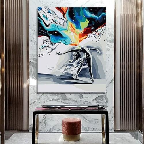 DIY painting by numbers seaside sunset creative adult hand-painted living room decorative painting