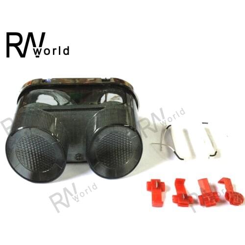 For YAMAHA FZS1000 2001-2005 E-Mark Motorcycle Integrated LED Turn Signal Taillight Turning Lamp Fazer 1000 2002 2003 2004 Smoke